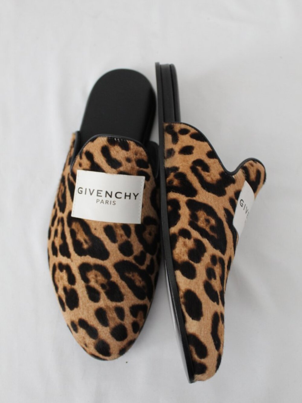 NWB Givenchy Leopard Pony Calf Har Mules Slip Ons Flats Loafers 40